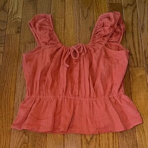 Roxy Coral Tie-Front Ruffle Camisole